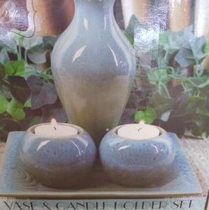 Bella Villa vase and candle holder set